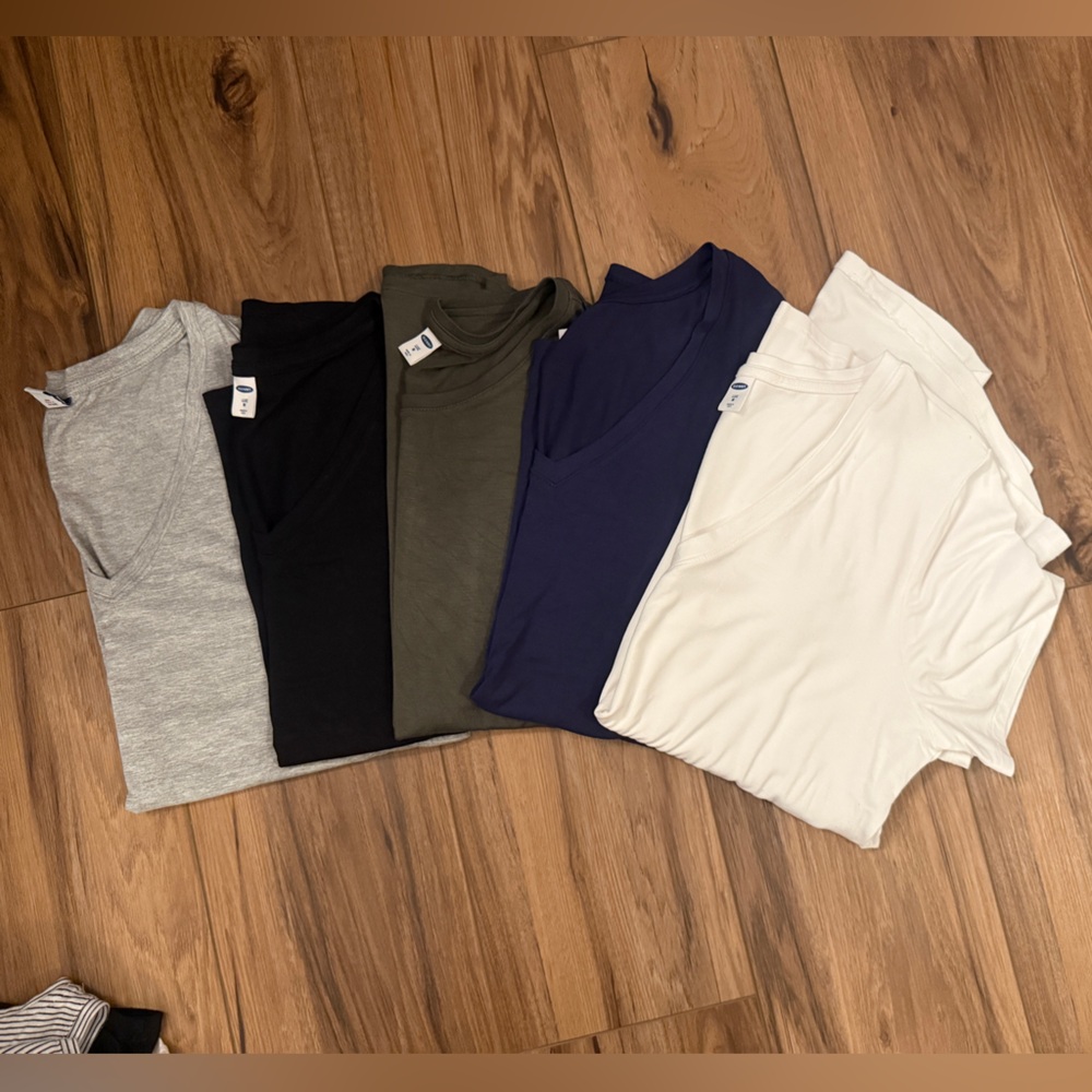 Set of Eight Luxe T-Shirts/ Tanks in Neutral Tones